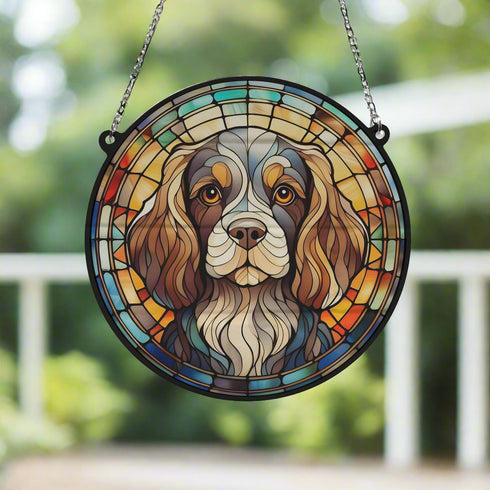 Cavalier King Charles Spaniel Stained Glass Effect Suncatcher